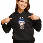 Fashion, accesorii si bijuterii - Copii - Imbracaminte copii - Pulovere si hanorace copii - Hanorac Copii Fete Labubu Batman Batroti, negru, marime XS Copii - Infinity.ro