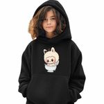 Fashion, accesorii si bijuterii - Copii - Imbracaminte copii - Pulovere si hanorace copii - Hanorac Copii Fete Labubu Skibidi Toilet, negru, marime XS Copii - Infinity.ro