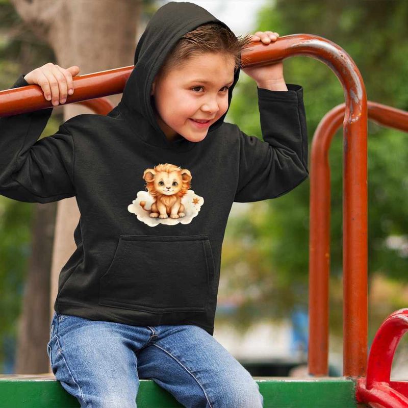 Fashion, accesorii si bijuterii - Copii - Imbracaminte copii - Pulovere si hanorace copii - Hanorac Copii Baieti Leu Baby Zodiac Horoscop Leo Astrologie, negru, marime XS Copii - Infinity.ro
