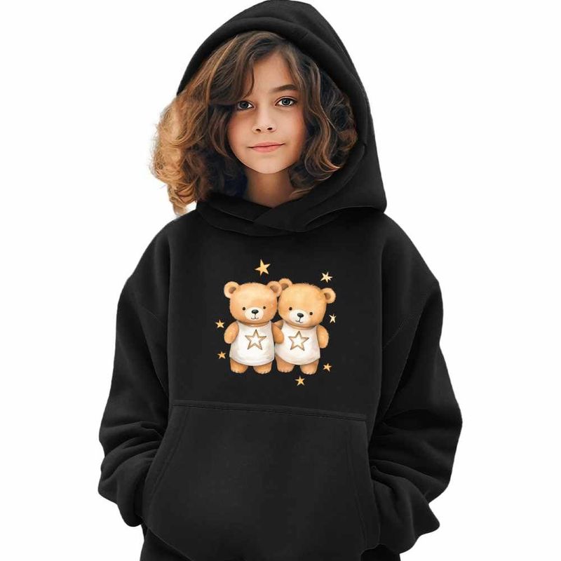 Fashion, accesorii si bijuterii - Copii - Imbracaminte copii - Pulovere si hanorace copii - Hanorac Copii Fete Gemeni Baby Zodiac Horoscop Gemini Astrologie, negru, marime XS Copii - Infinity.ro