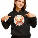 Fashion, accesorii si bijuterii - Copii - Imbracaminte copii - Pulovere si hanorace copii - Hanorac Copii Fete Rac Baby Zodiac Horoscop Cancer Astrologie, negru, marime XS Copii - Infinity.ro