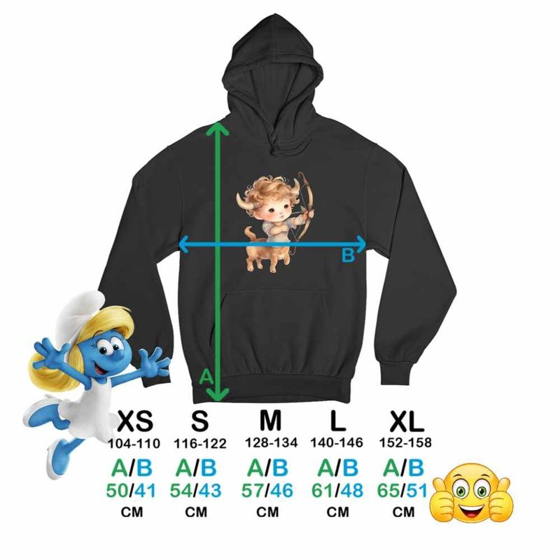 Fashion, accesorii si bijuterii - Copii - Imbracaminte copii - Pulovere si hanorace copii - Hanorac Copii Baieti Sagetator Baby Zodiac Horoscop Sagittarius Astrologie, negru, marime XS Copii - Infinity.ro