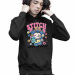 Fashion, accesorii si bijuterii - Copii - Imbracaminte copii - Pulovere si hanorace copii - Hanorac Copii Baieti Labubu Stitch Stich, negru, marime XS Copii - Infinity.ro