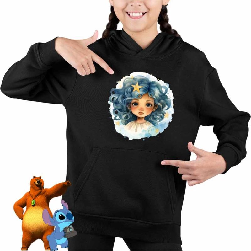 Fashion, accesorii si bijuterii - Copii - Imbracaminte copii - Pulovere si hanorace copii - Hanorac Copii Fete Fecioara Baby Zodiac Horoscop Virgo Astrologie, negru, marime XS Copii - Infinity.ro
