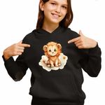 Fashion, accesorii si bijuterii - Copii - Imbracaminte copii - Pulovere si hanorace copii - Hanorac Copii Fete Leu Baby Zodiac Horoscop Leo Astrologie, negru, marime XS Copii - Infinity.ro