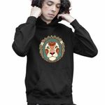 Fashion, accesorii si bijuterii - Copii - Imbracaminte copii - Pulovere si hanorace copii - Hanorac Copii Baieti Leu Zodiac Horoscop Leo Mandala Astrologie, negru, marime XS Copii - Infinity.ro