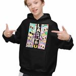 Fashion, accesorii si bijuterii - Copii - Imbracaminte copii - Pulovere si hanorace copii - Hanorac Copii Baieti Labubu Cool Party, negru, marime XS Copii - Infinity.ro