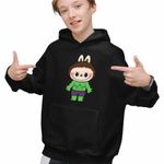 Fashion, accesorii si bijuterii - Copii - Imbracaminte copii - Pulovere si hanorace copii - Hanorac Copii Baieti Labubu Hulk Marvel, negru, marime XS Copii - Infinity.ro