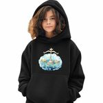 Fashion, accesorii si bijuterii - Copii - Imbracaminte copii - Pulovere si hanorace copii - Hanorac Copii Fete Balanta Baby Zodiac Horoscop Libra Astrologie, negru, marime XS Copii - Infinity.ro