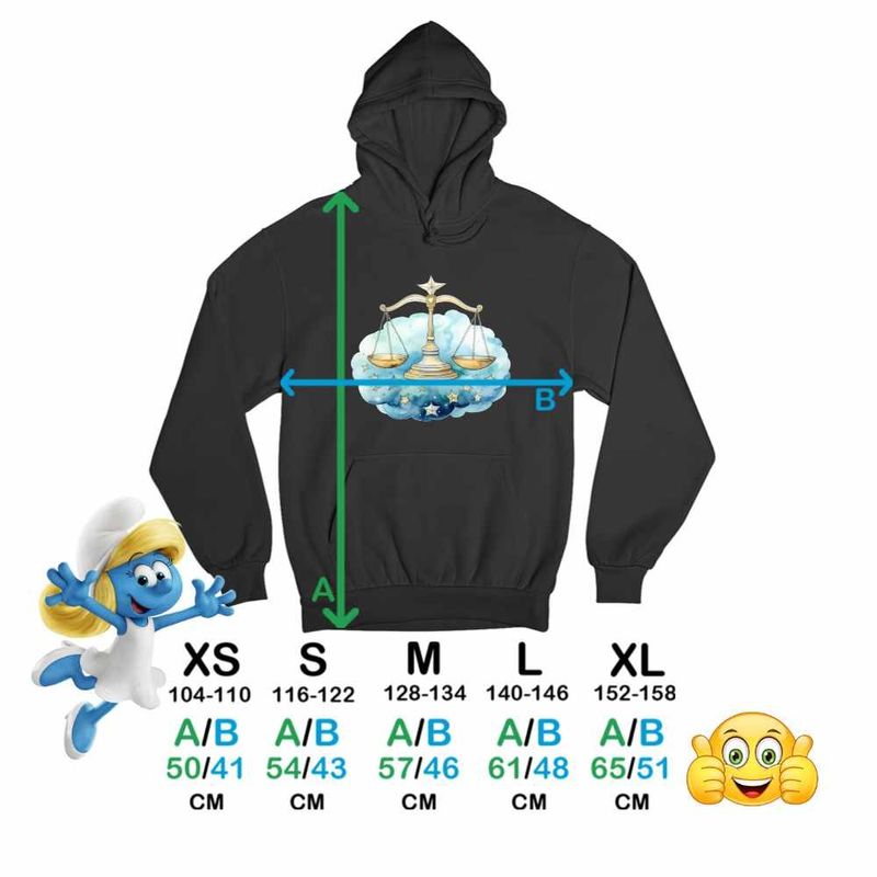 Fashion, accesorii si bijuterii - Copii - Imbracaminte copii - Pulovere si hanorace copii - Hanorac Copii Fete Balanta Baby Zodiac Horoscop Libra Astrologie, negru, marime XS Copii - Infinity.ro