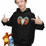 Fashion, accesorii si bijuterii - Copii - Imbracaminte copii - Pulovere si hanorace copii - Hanorac Copii Baieti Berbec Zodiac Horoscop Aries Mandala Astrologie, negru, marime XS Copii - Infinity.ro