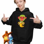 Fashion, accesorii si bijuterii - Copii - Imbracaminte copii - Pulovere si hanorace copii - Hanorac Copii Baieti Cimpanzini Bananini Brainrot, negru, marime XS Copii - Infinity.ro