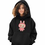 Fashion, accesorii si bijuterii - Copii - Imbracaminte copii - Pulovere si hanorace copii - Hanorac Copii Fete Labubu Heartbreak Dragobete Valentines Day Iubi, negru, marime XS Copii - Infinity.ro