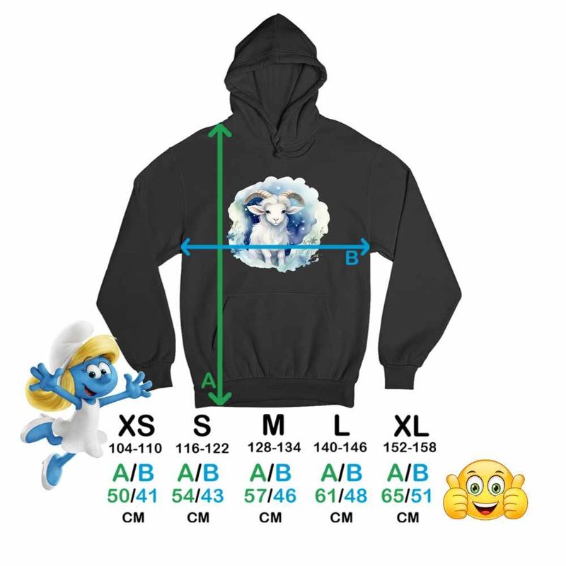 Fashion, accesorii si bijuterii - Copii - Imbracaminte copii - Pulovere si hanorace copii - Hanorac Copii Fete Capricorn Baby Zodiac Horoscop Astrologie, negru, marime XS Copii - Infinity.ro