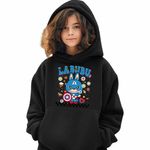 Fashion, accesorii si bijuterii - Copii - Imbracaminte copii - Pulovere si hanorace copii - Hanorac Copii Fete Labubu Captain America, negru, marime XS Copii - Infinity.ro