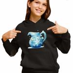 Fashion, accesorii si bijuterii - Copii - Imbracaminte copii - Pulovere si hanorace copii - Hanorac Copii Fete Varsator Baby Zodiac Horoscop Aquarius Astrologie, negru, marime XS Copii - Infinity.ro