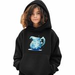 Fashion, accesorii si bijuterii - Copii - Imbracaminte copii - Pulovere si hanorace copii - Hanorac Copii Fete Varsator Baby Zodiac Horoscop Aquarius Astrologie, negru, marime XS Copii - Infinity.ro