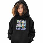 Fashion, accesorii si bijuterii - Copii - Imbracaminte copii - Pulovere si hanorace copii - Hanorac Copii Fete Labubu Cute Baby, negru, marime XS Copii - Infinity.ro
