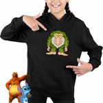 Fashion, accesorii si bijuterii - Copii - Imbracaminte copii - Pulovere si hanorace copii - Hanorac Copii Fete Brr Brr Patapim Brianrot Italian Brainrot, negru, marime XS Copii - Infinity.ro