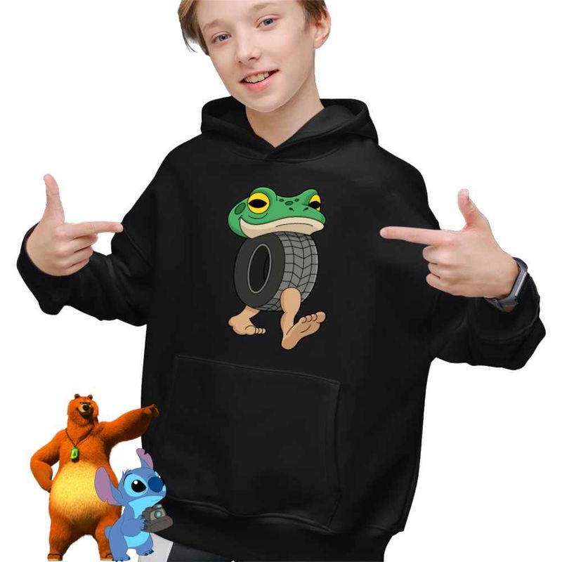 Fashion, accesorii si bijuterii - Copii - Imbracaminte copii - Pulovere si hanorace copii - Hanorac Copii Baieti Boneca Ambalubu Brainrot, negru, marime XS Copii - Infinity.ro