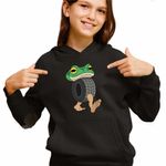 Fashion, accesorii si bijuterii - Copii - Imbracaminte copii - Pulovere si hanorace copii - Hanorac Copii Fete Boneca Ambalubu Brainrot, negru, marime XS Copii - Infinity.ro