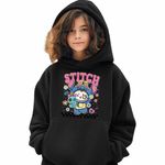 Fashion, accesorii si bijuterii - Copii - Imbracaminte copii - Pulovere si hanorace copii - Hanorac Copii Fete Labubu Stitch Stich, negru, marime XS Copii - Infinity.ro