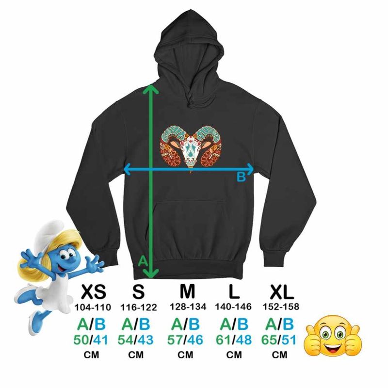 Fashion, accesorii si bijuterii - Copii - Imbracaminte copii - Pulovere si hanorace copii - Hanorac Copii Fete Berbec Zodiac Horoscop Aries Mandala Astrologie, negru, marime XS Copii - Infinity.ro