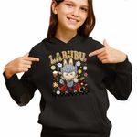 Fashion, accesorii si bijuterii - Copii - Imbracaminte copii - Pulovere si hanorace copii - Hanorac Copii Fete Labubu Thor Ragnarok, negru, marime XS Copii - Infinity.ro