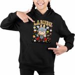 Fashion, accesorii si bijuterii - Copii - Imbracaminte copii - Pulovere si hanorace copii - Hanorac Copii Fete Labubu Thor Ragnarok, negru, marime XS Copii - Infinity.ro