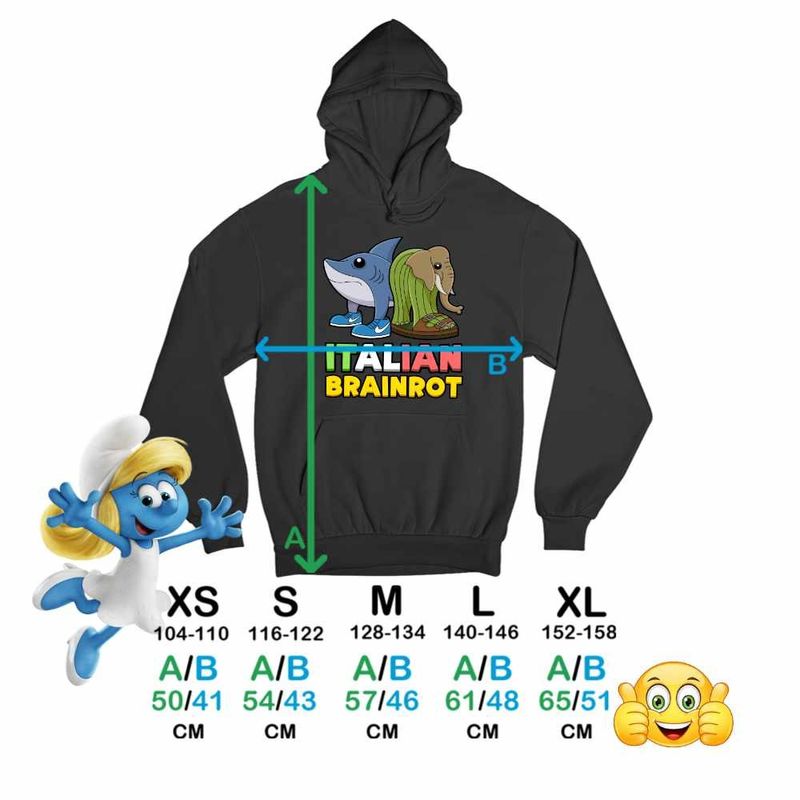 Fashion, accesorii si bijuterii - Copii - Imbracaminte copii - Pulovere si hanorace copii - Hanorac Copii Baieti Italian Tralelero Lirilira Brainrot Brain Rot, negru, marime XS Copii - Infinity.ro