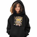 Fashion, accesorii si bijuterii - Copii - Imbracaminte copii - Pulovere si hanorace copii - Hanorac Copii Fete Labubu Nerd Power, negru, marime XS Copii - Infinity.ro