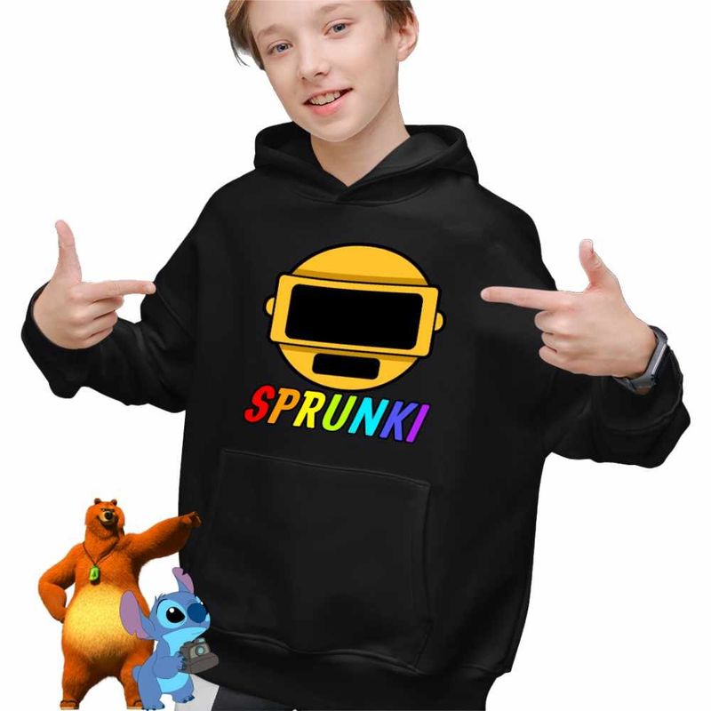 Fashion, accesorii si bijuterii - Copii - Imbracaminte copii - Pulovere si hanorace copii - Hanorac Copii Baieti Sprunki Gold Sound Music Game, negru, marime XS Copii - Infinity.ro