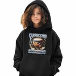 Fashion, accesorii si bijuterii - Copii - Imbracaminte copii - Pulovere si hanorace copii - Hanorac Copii Fete Italian Meme Assassino Brainrot, negru, marime XS Copii - Infinity.ro