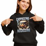 Fashion, accesorii si bijuterii - Copii - Imbracaminte copii - Pulovere si hanorace copii - Hanorac Copii Fete Italian Meme Assassino Brainrot, negru, marime XS Copii - Infinity.ro
