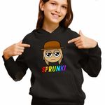 Fashion, accesorii si bijuterii - Copii - Imbracaminte copii - Pulovere si hanorace copii - Hanorac Copii Fete Sprunki Tunner Hat, negru, marime XS Copii - Infinity.ro