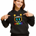 Fashion, accesorii si bijuterii - Copii - Imbracaminte copii - Pulovere si hanorace copii - Hanorac Copii Fete Sprunki Fun Bot Song Music Game, negru, marime XS Copii - Infinity.ro
