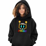 Fashion, accesorii si bijuterii - Copii - Imbracaminte copii - Pulovere si hanorace copii - Hanorac Copii Fete Sprunki Fun Bot Song Music Game, negru, marime XS Copii - Infinity.ro