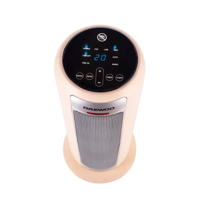 Electronice si Electrocasnice - Climatizare si sisteme de incalzire - Aparate incalzire aer - Aeroterme - Aeroterma ceramica Daewoo DTH2200C, 2200 W, 2 trepte, 1.5 m, 25 cm, 48 cm, 23 cm, 2 kg, 1 elementi incalzire, Bej - Infinity.ro