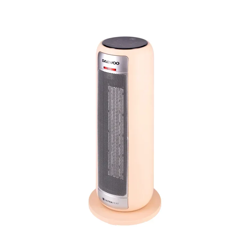 Electronice si Electrocasnice - Climatizare si sisteme de incalzire - Aparate incalzire aer - Aeroterme - Aeroterma ceramica Daewoo DTH2200C, 2200 W, 2 trepte, 1.5 m, 25 cm, 48 cm, 23 cm, 2 kg, 1 elementi incalzire, Bej - Infinity.ro