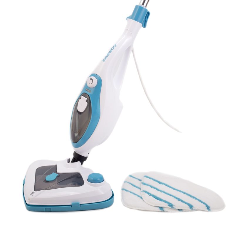 Electronice si Electrocasnice - Ingrijirea locuintei - Aparate de curatat cu abur - Mop cu aburi Daewoo DMO160, 1600 W, 3 trepte, 0.4 l, 0.35 l, 6 l, 3.3 kg, 2 tip incalzire min, putere reglabila, Alb - Infinity.ro