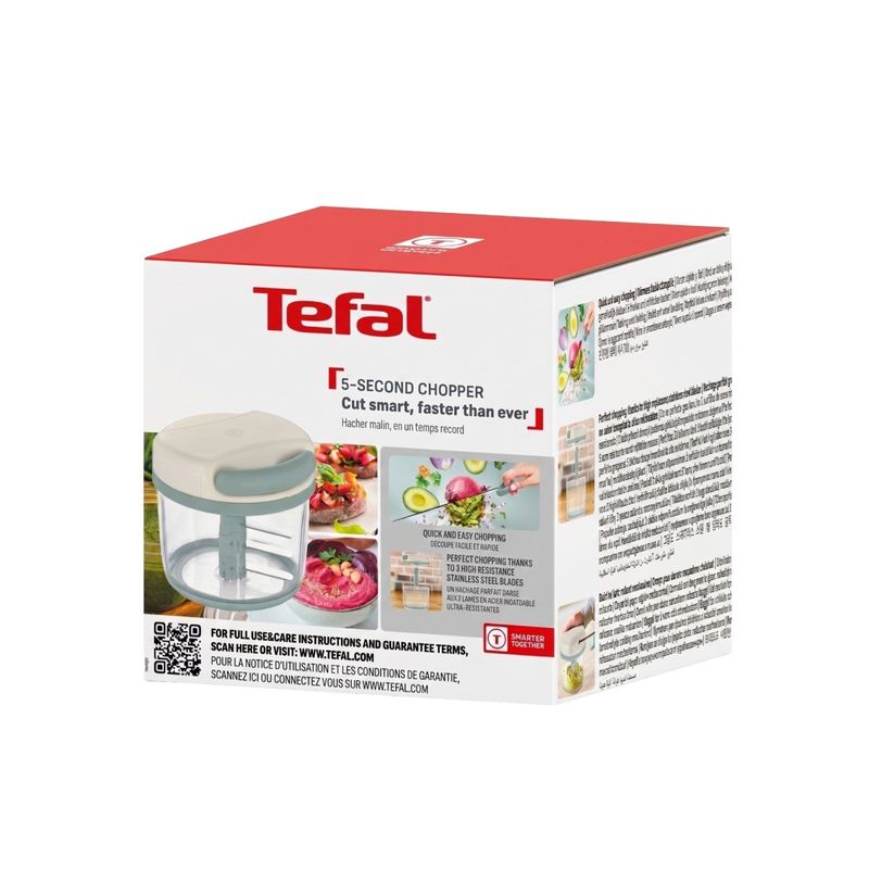 Casa si Gradina - Bucatarie si vesela - Ustensile bucatarie - Masini de tocat manuale - Tocator manual Tefal 5-Second K4330104, 3 lame din inox, mecanism de blocare, baza anti-alunecare, verde - Infinity.ro