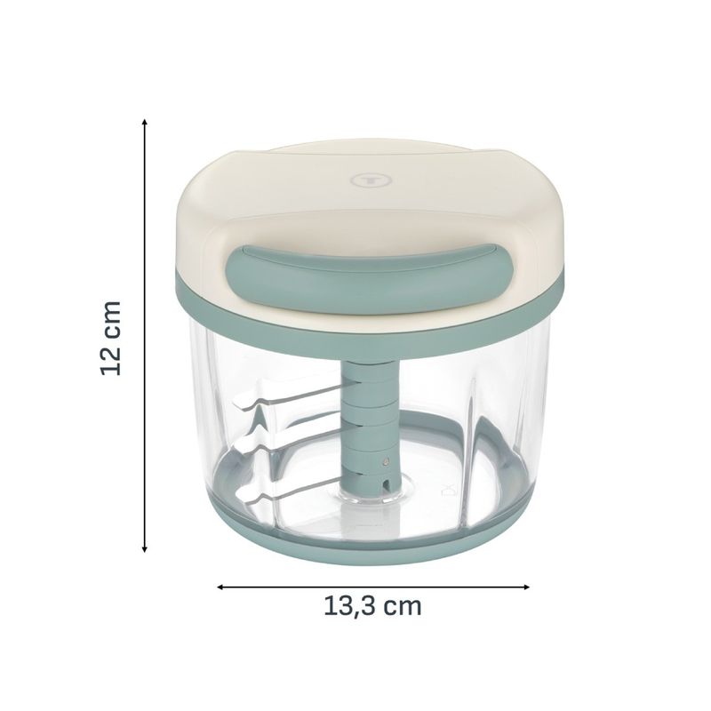 Casa si Gradina - Bucatarie si vesela - Ustensile bucatarie - Masini de tocat manuale - Tocator manual Tefal 5-Second K4330104, 3 lame din inox, mecanism de blocare, baza anti-alunecare, verde - Infinity.ro