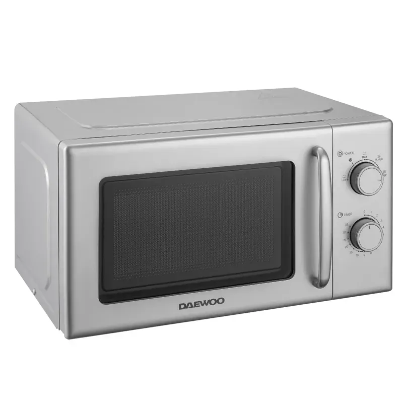 Electronice si Electrocasnice - Aragazuri, cuptoare si hote - Cuptoare - Cuptoare cu microunde - Cuptor cu microunde Daewoo KOR-6S20S-2, 700 W, 5 trepte, 20 l, 49.5 cm, 38 cm, 28.6 cm, 5 programe, Argintiu - Infinity.ro