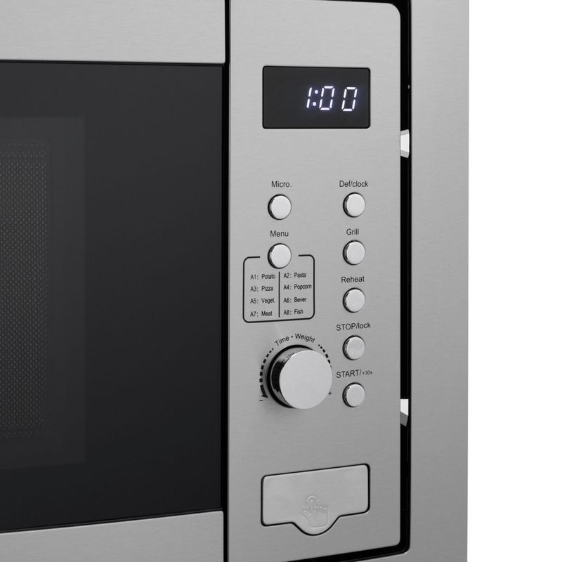 Electronice si Electrocasnice - Aragazuri, cuptoare si hote - Cuptoare - Cuptoare cu microunde incorporabile - Cuptor microunde Daewoo KOC-25X-2, 850 W, 5 trepte, 25 l, 59.5 cm, 36.75 cm, 38.5 cm, 8 programe, Inox - Infinity.ro