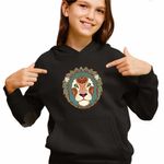 Fashion, accesorii si bijuterii - Copii - Imbracaminte copii - Pulovere si hanorace copii - Hanorac Copii Fete Leu Zodiac Horoscop Leo Mandala Astrologie, negru, marime XS Copii - Infinity.ro