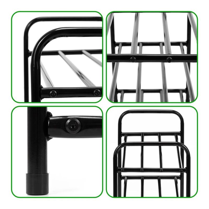 Casa si Gradina - Mobilier - Dulapuri si sifoniere - Dulapuri pantofi - Raft metalic pentru pantofi cu 3 niveluri, capacitate 15 kg, 66x28x53 cm, negru - Infinity.ro