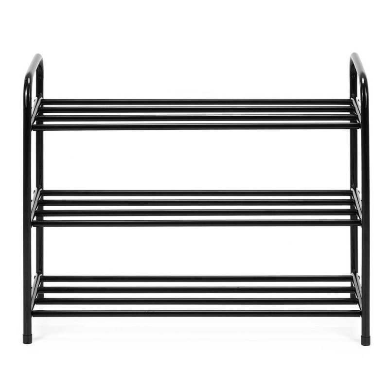 Casa si Gradina - Mobilier - Dulapuri si sifoniere - Dulapuri pantofi - Raft metalic pentru pantofi cu 3 niveluri, capacitate 15 kg, 66x28x53 cm, negru - Infinity.ro