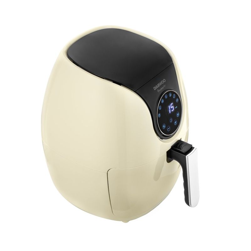 Electronice si Electrocasnice - Electrocasnice bucatarie - Aparate de gatit & desert - Friteuze - Friteuza cu aer cald Daewoo DAF2000, 1500 W, 3.6 l, 12 programe, 1 cosuri, 1 programe principale, Crem - Infinity.ro