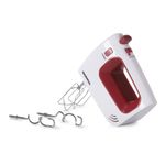 Electronice si Electrocasnice - Electrocasnice bucatarie - Mixere, tocatoare & roboti de bucatarie - Mixere - Mixer de mana Daewoo DHM122R, 300 W, 0.8 kg, 5 viteze, 2 accesorii, 1 accesorii, functie turbo, Alb, Rosu - Infinity.ro