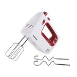 Electronice si Electrocasnice - Electrocasnice bucatarie - Mixere, tocatoare & roboti de bucatarie - Mixere - Mixer de mana Daewoo DHM122R, 300 W, 0.8 kg, 5 viteze, 2 accesorii, 1 accesorii, functie turbo, Alb, Rosu - Infinity.ro